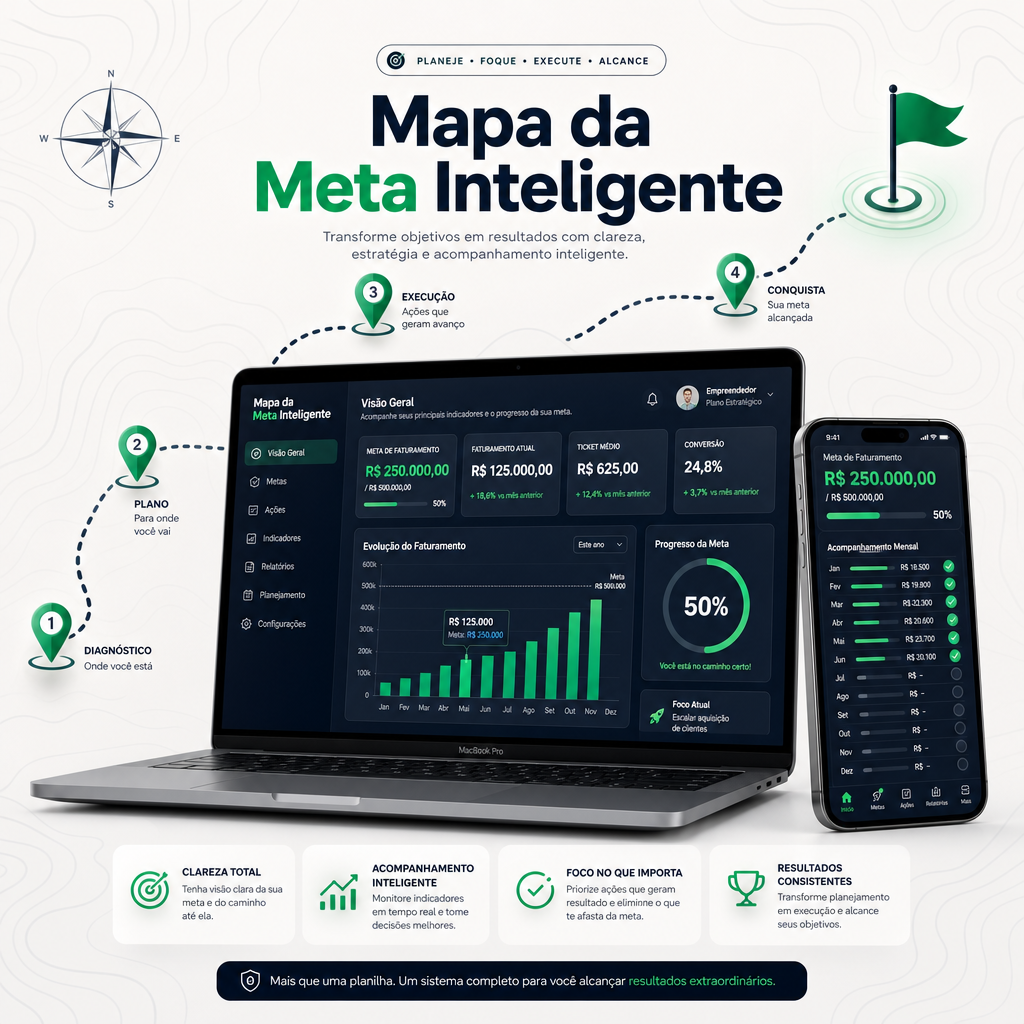Mapa da Meta Inteligente — rota até o objetivo